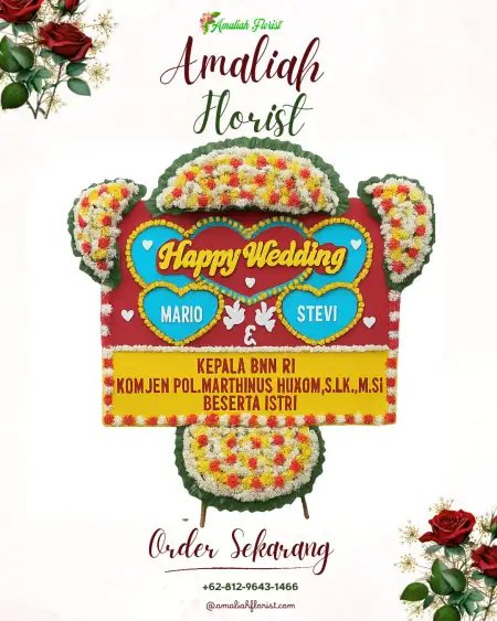 Papan Bunga Pernikahan Pajang